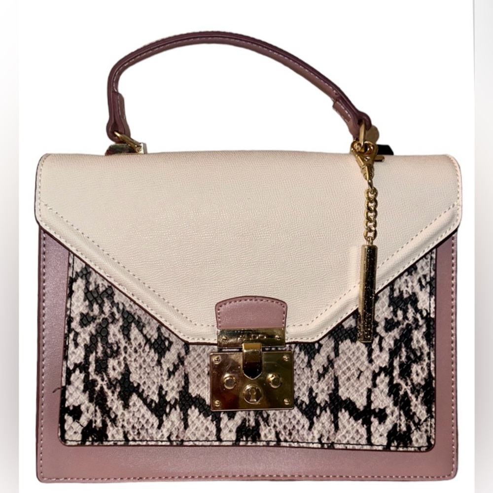 Aldo “Glendaa” Pink and White Snakeskin Crossbosy